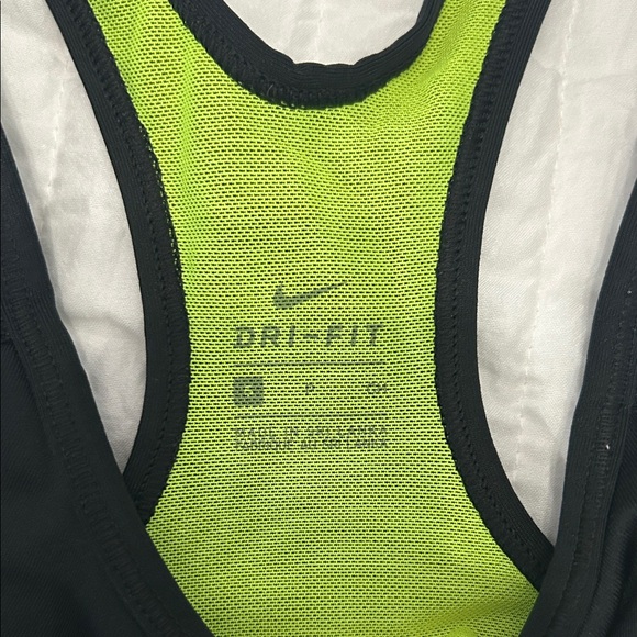 Nike Black Sports Bra with Green Accents - Picture 2 of 5